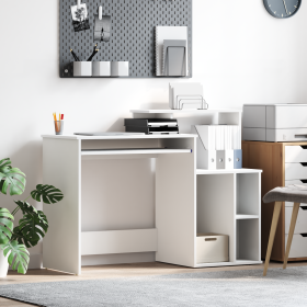 Escritorio con Almacenamiento Blanco 120.5x44x88.5 cm Madera