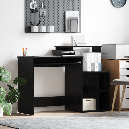 Escritorio con Almacenamiento Roble Negro 120.5x44x88.5 cm Madera | Foro24.es | Tu tienda online para hogar, jardín y más Foro24.es