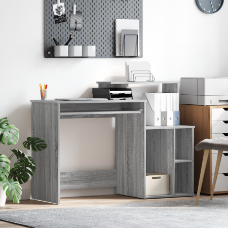 Escritorio con Almacenamiento Gris Sonoma 120.5x44x88.5 cm Madera Elaborada | Foro24.es | Tu tienda online para hogar, jardín y más Foro24.es