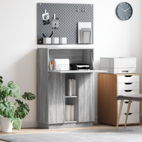 Escritorio Gris Gris Sonoma Madera Elaborada Grande de , Escritorios - Ref: Foro24-869487, Precio: 102,38 €, Descuento: %