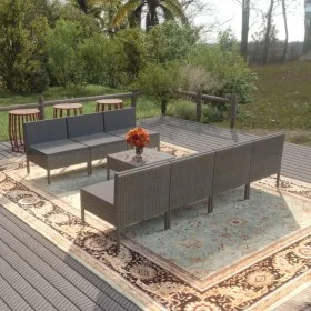 8-piece garden furniture set and gray synthetic rattan cushions by vidaXL, Garden sets - Ref: Foro24-3094330, Price: 520,77 €...