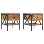 Mesas de Noche 2 pcs Madera Vieja 40x42x45 cm Madera Ingienerizada de , Mesitas de noche - Ref: Foro24-871223, Precio: 91,32 €