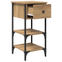 Armario de Noche de Rojo Artesanal 34x36x70 cm de Madera Engineered de , Mesitas de noche - Ref: Foro24-871238, Precio: 50,02...