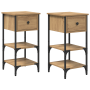 Mesitas de Noche 2 pcs Roble Artesanal 34x36x70 cm Madera Ingenierizada de , Mesitas de noche - Ref: Foro24-871239, Precio: 1...