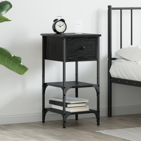 Cabinete de Noche Roble Negro 34x36x70 cm Madera Elaborada de , Mesitas de noche - Ref: Foro24-871240, Precio: 52,95 €, Descu...