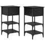 Mesas de Noche 2 pcs Roble Negro 34x36x70 cm Madera Maciza de , Mesitas de noche - Ref: Foro24-871241, Precio: 96,70 €, Descu...