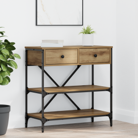 mesa consola Roble Artesanal 75x34.5x75 cm Madera de Calidad