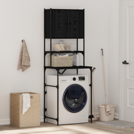 Gabinete para Lavadora Roble Negro 68x48.5x194 cm de , Accesorios para lavadoras y secadoras - Ref: Foro24-871369, Precio: 10...