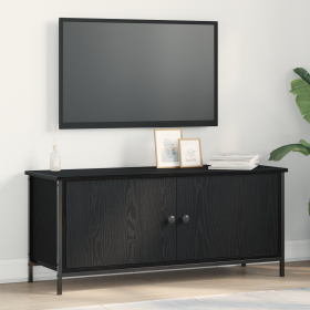 Soporte de TV de roble negro Roble negro Tablero de partículas, Metal de , Muebles TV - Ref: Foro24-873888, Precio: 75,90 €, ...