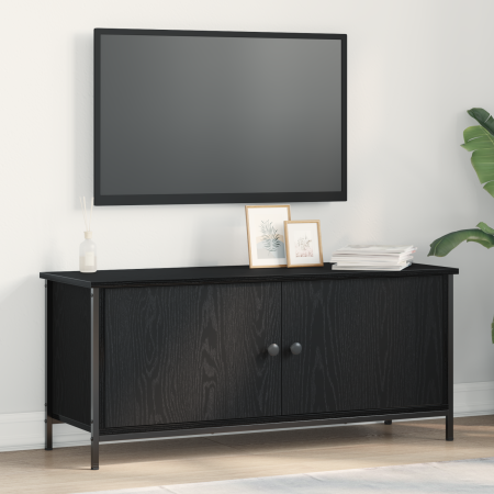Soporte de TV de roble negro Roble negro Tablero de partículas, Metal de , Muebles TV - Ref: Foro24-873888, Precio: 75,90 €, ...