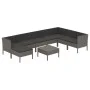 Garden furniture set 9 pieces and gray synthetic rattan cushions by vidaXL, Garden sets - Ref: Foro24-3094426, Price: 855,65 ...