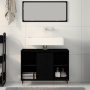 Unidad de Tocador Roble Negro Madera Maciza Mediano de , Tocadores de baño - Ref: Foro24-873894, Precio: 79,94 €, Descuento: %