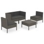 5-teiliges Gartenmöbel-Set und graue synthetische Rattankissen von vidaXL, Gartensets - Ref: Foro24-3094342, Preis: 379,08 €,...