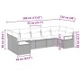 Conjunto de sofá de jardín 7 pcs Beige Poliratán
