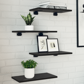 Tableros de Estantería 4 pcs Roble Negro 40x20x1.5 cm Madera