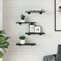 Tableros de Estantería 4 pcs Roble Negro 40x20x1.5 cm Madera