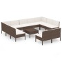 Gartenmöbel-Set 12-teilig und braune synthetische Rattankissen von vidaXL, Gartensets - Ref: Foro24-3094607, Preis: 838,81 €,...