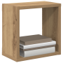 Estantes de pared roble artesanal MDF con chapa 26 x 15 x 26 cm