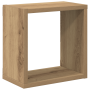 Estantes de pared roble artesanal MDF con chapa 26 x 15 x 26 cm