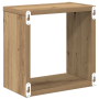 Estantes de pared roble artesanal MDF con chapa 26 x 15 x 26 cm