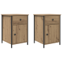 Gabinetes de Noche 2 pcs Roble Artesanal 40x42x60 cm Madera Elaborada de , Mesitas de noche - Ref: Foro24-875783, Precio: 101...