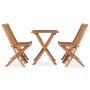 Set de comedor de jardín plegable 5 pzas madera maciza de teca