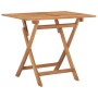 Set de comedor de jardín plegable 5 pzas madera maciza de teca