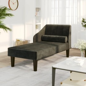 Sofá diván con cojín de cabeza terciopelo negro de , Sofás - Ref: Foro24-340720, Precio: 144,91 €