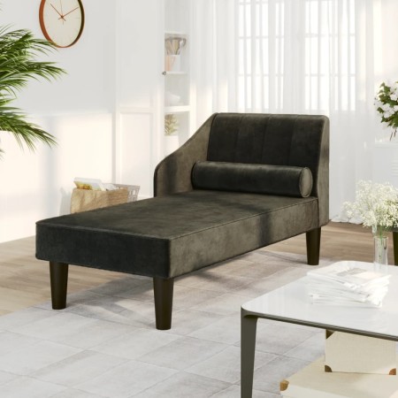 Sofá diván con cojín de cabeza terciopelo negro de , Sofás - Ref: Foro24-340720, Precio: 144,91 €