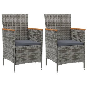 Sillas de comedor de jardín 2 unidades ratán sintético gris de , Sillas de jardín - Ref: Foro24-316149, Precio: 175,53 €