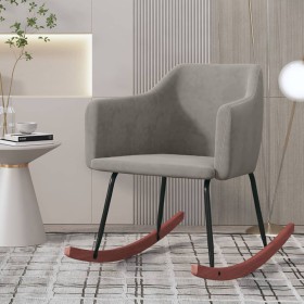 Silla mecedora de terciopelo gris claro de , Mecedoras - Ref: Foro24-331254, Precio: 77,34 €, Descuento: %