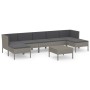 8-teiliges Gartenmöbel-Set und graue synthetische Rattankissen von vidaXL, Gartensets - Ref: Foro24-3094546, Preis: 610,35 €,...