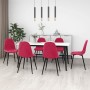 Sillas de comedor 6 unidades terciopelo rojo tinto de , Sillas de comedor - Ref: Foro24-3082886, Precio: 327,24 €, Descuento: %
