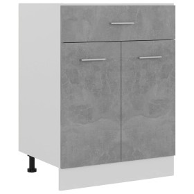 Armario bajo cajón madera ingeniería gris hormigón 60x46x81,5cm de , Armarios de cocina - Ref: Foro24-801232, Precio: 118,14 ...