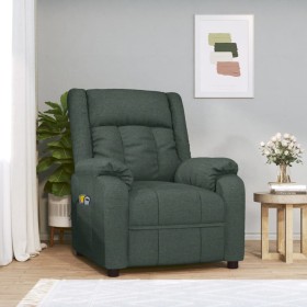 Sillón de masaje eléctrico tela verde oscuro