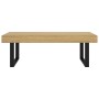 Mesa de centro MDF y hierro marrón claro y negro 120x60x40 cm