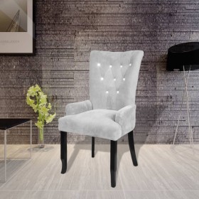 Sillón de terciopelo plateado de , Sillas de comedor - Ref: Foro24-240654, Precio: 135,16 €, Descuento: %