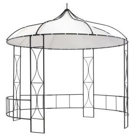 Cenador redondo blanco 300x290 cm de , Carpas y cenadores - Ref: Foro24-310030, Precio: 253,68 €, Descuento: %