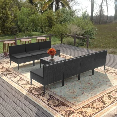 Garden furniture set 8 pieces and black synthetic rattan cushions by vidaXL, Garden sets - Ref: Foro24-3094329, Price: 538,89...