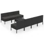 Garden furniture set 8 pieces and black synthetic rattan cushions by vidaXL, Garden sets - Ref: Foro24-3094329, Price: 538,89...