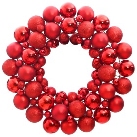 Corona de Navidad poliestireno roja 45 cm de , Adornos festivos - Ref: Foro24-356121, Precio: 40,45 €