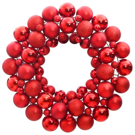 Corona de Navidad poliestireno roja 45 cm de , Adornos festivos - Ref: Foro24-356121, Precio: 40,45 €