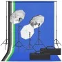 Photo studio kit with lighting set and background by vidaXL, Flashes and studio lighting - Ref: Foro24-3094730, Price: 174,20...