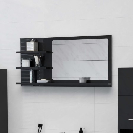 Espejo de baño madera contrachapada negro brillo 90x10,5x45 cm | Foro24.es | Tu tienda online para hogar, jardín y más Foro24.es