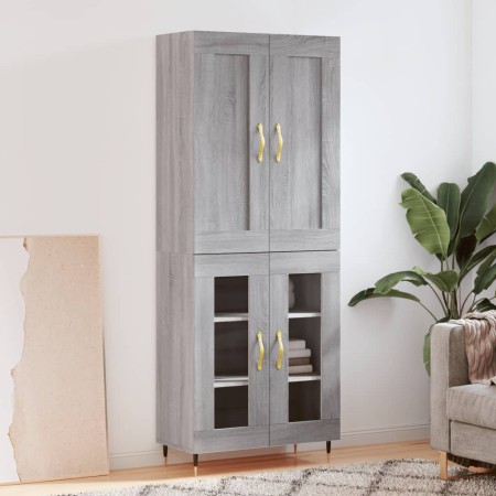 Aparador alto madera contrachapada gris sonoma 69,5x34x180 cm de , Aparadores - Ref: Foro24-3199607, Precio: 167,95 €, Descue...
