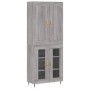 Aparador alto madera contrachapada gris sonoma 69,5x34x180 cm de , Aparadores - Ref: Foro24-3199607, Precio: 167,95 €, Descue...
