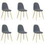 Sillas de comedor 6 unidades terciopelo gris oscuro de , Sillas de comedor - Ref: Foro24-3082871, Precio: 287,69 €, Descuento: %