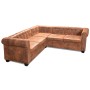 Sofá de esquina Chesterfield 5 plazas cuero artificial marrón de , Sofás - Ref: Foro24-243615, Precio: 775,11 €, Descuento: %