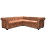 Sofá de esquina Chesterfield 5 plazas cuero artificial marrón de , Sofás - Ref: Foro24-243615, Precio: 775,11 €, Descuento: %