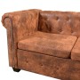 Sofá de esquina Chesterfield 5 plazas cuero artificial marrón de , Sofás - Ref: Foro24-243615, Precio: 775,11 €, Descuento: %